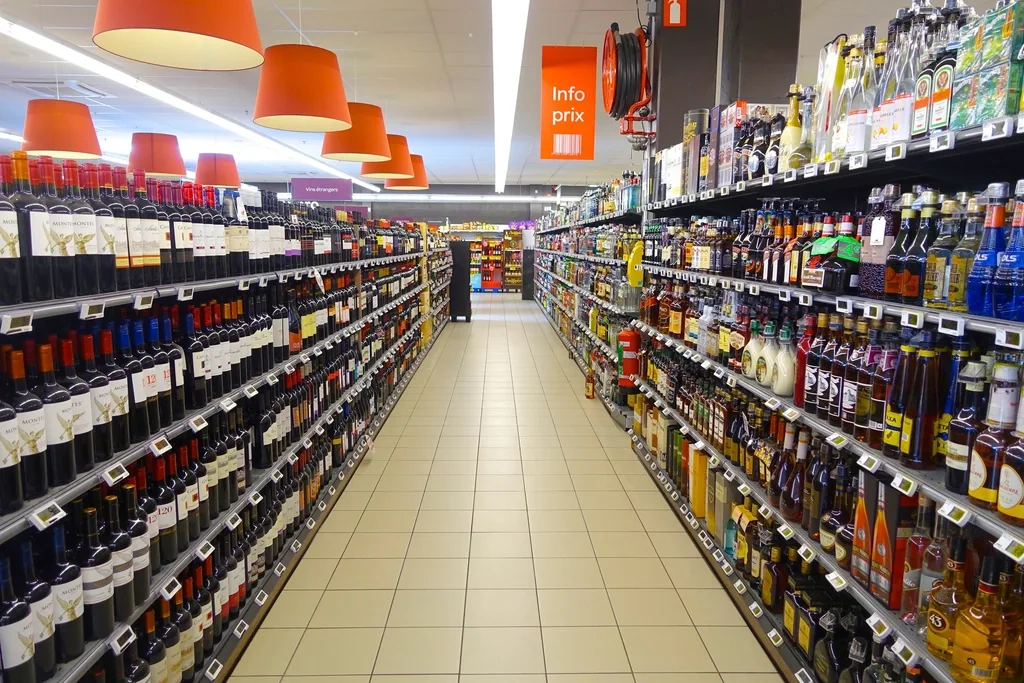 Retail shopping store supermarket aisle