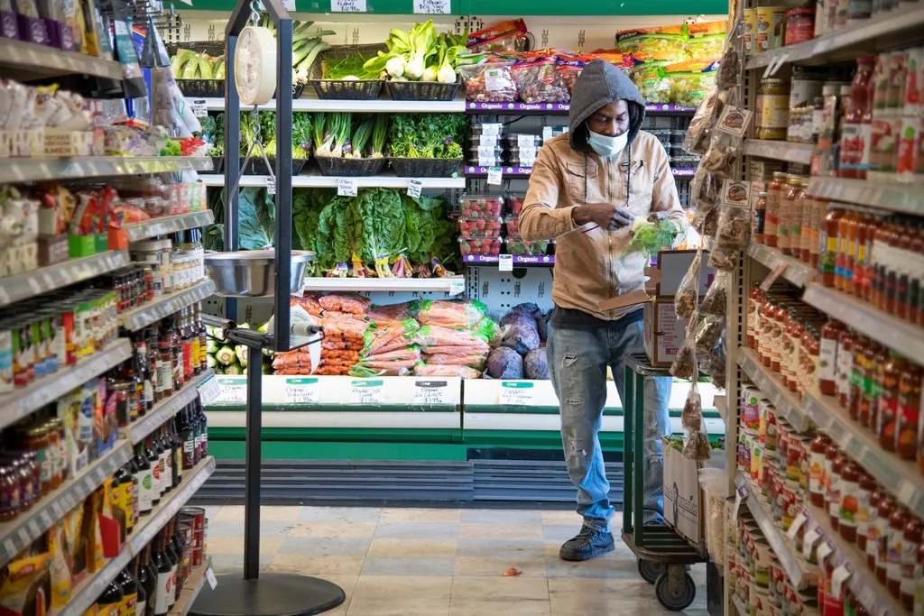 Retail shopping store supermarket aisle