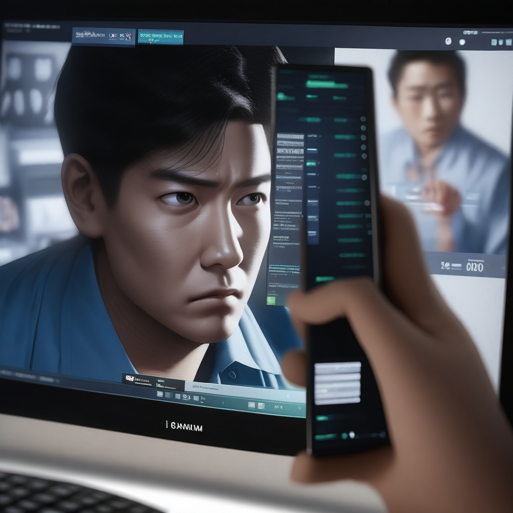 재검사 결과를 확인하고 긴급 전화를 거는 연구원
