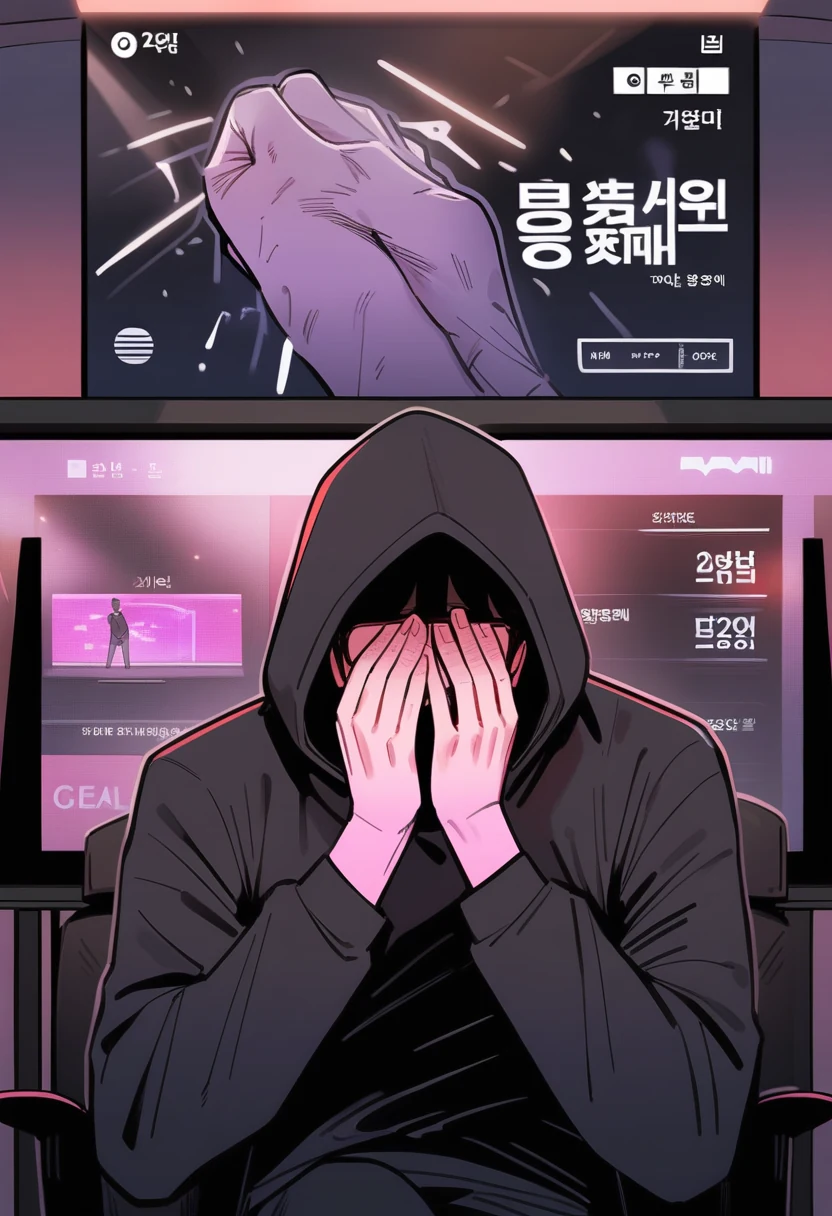 실격 판정 스크린 아래 주저앉은 JOON과 굳어버린 MIN