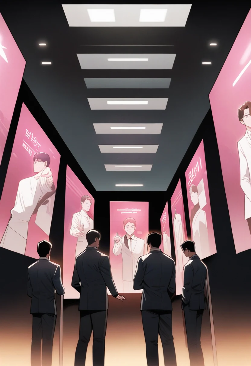 여러 경쟁사 담당자들이 나란히 늘어선 부스에서 무료 배송을 외치며 가격 전쟁을 선포하는 장면